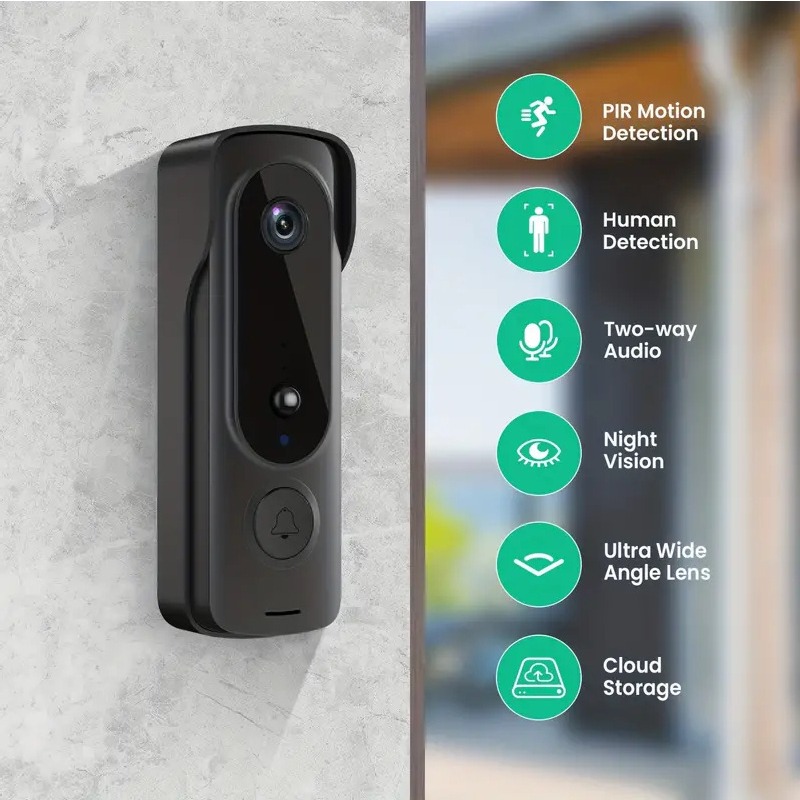Smart Home Video Doorbell Enhanced Security With Smart Doorbell - 야외 무선 초인종 태양광 커버 1080P