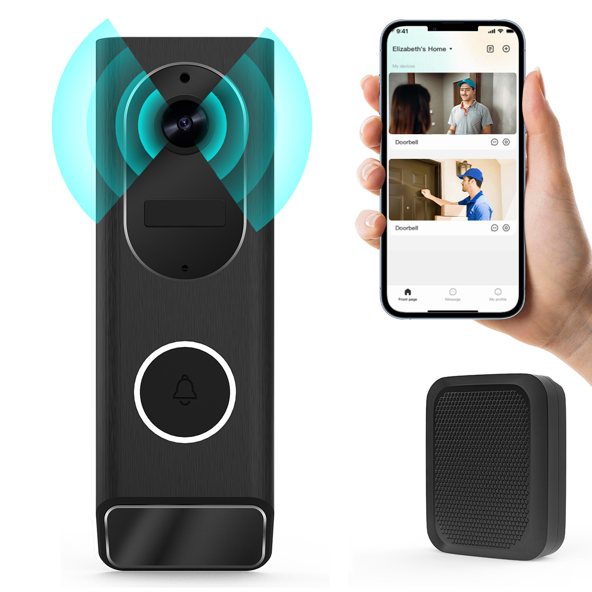 Smart Home Video Doorbell Enhanced Security With Smart Doorbell - 무선 비디오 초인종 카메라, 와이파이 스마트