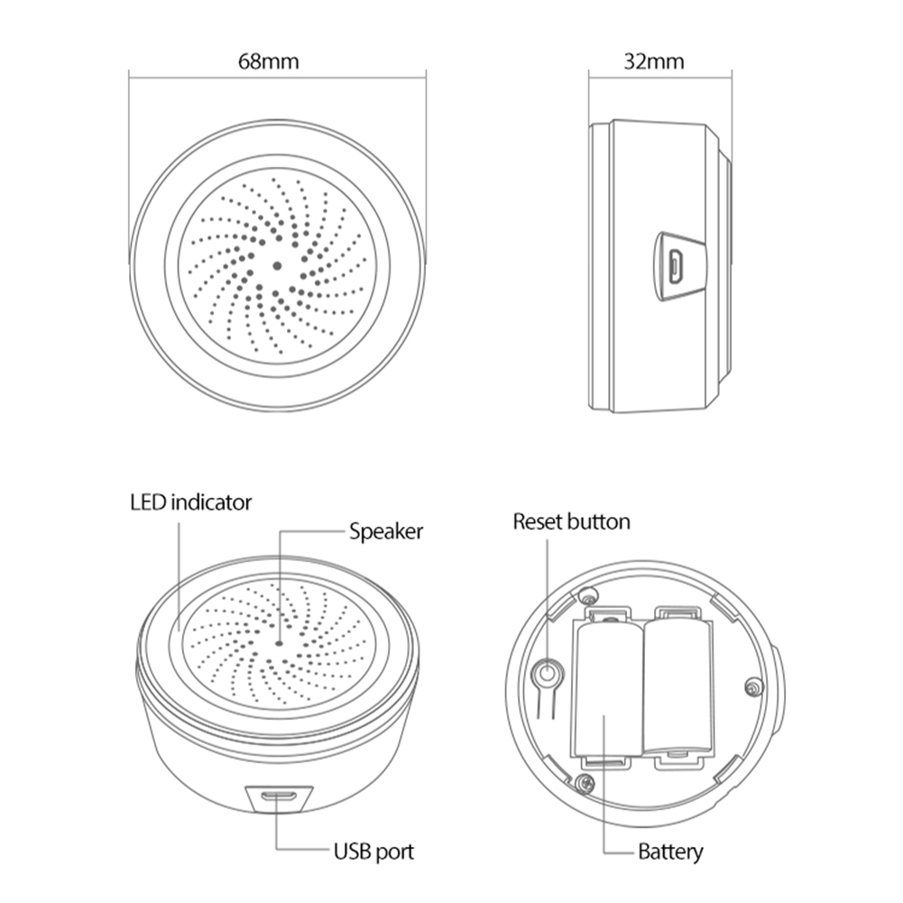 Smart Home Security System - Tuya Zigbee 사운드 라이트 센서 스마트