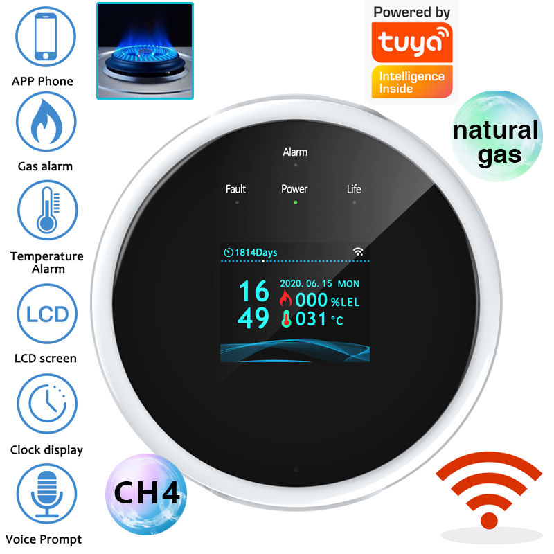 Smart Home Security System - 2.4G WiFi 가스 경보 센서 가연성