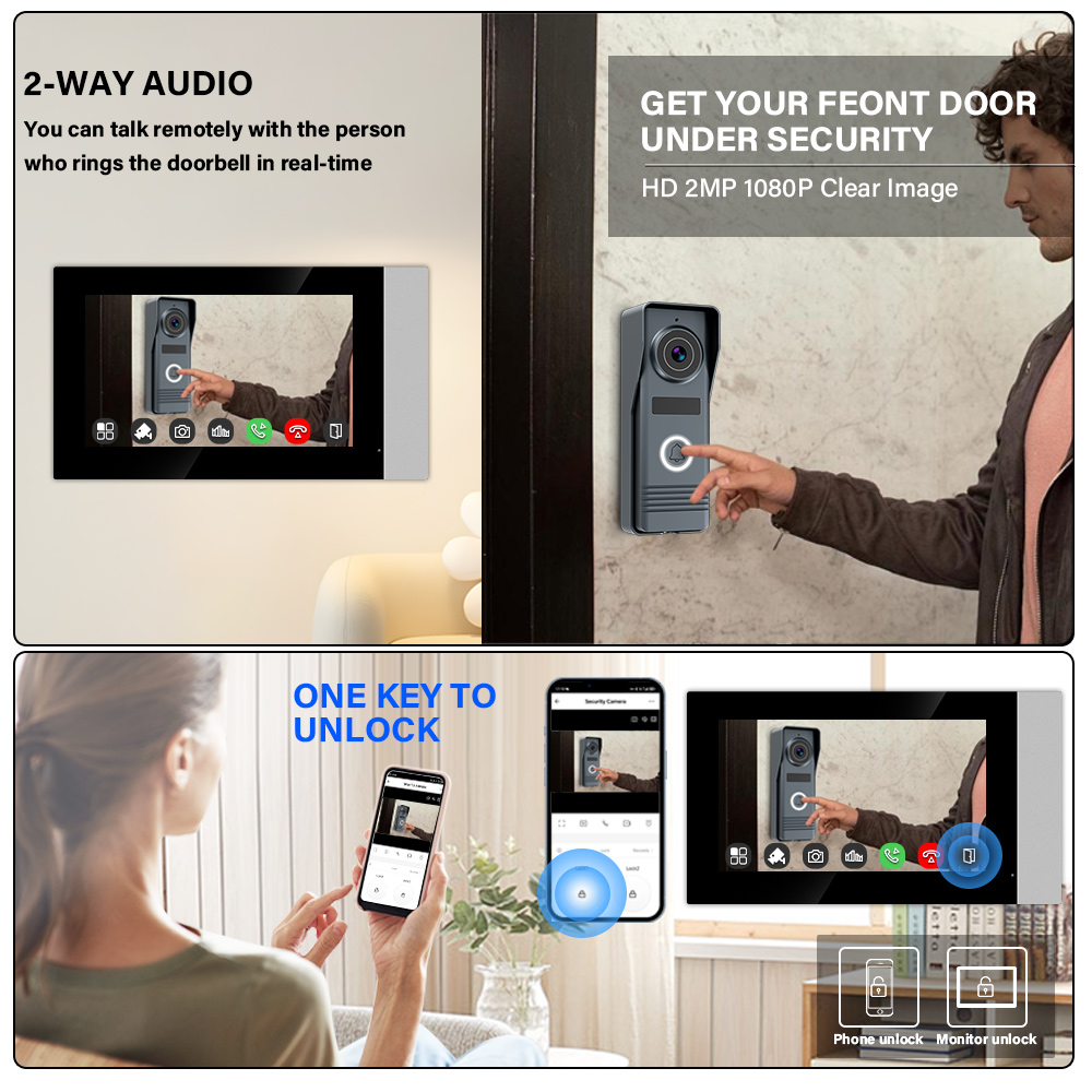 2선식 스마트 홈 와이파이 1080P 비디오 인터콤 비 - Smart Home Video Doorbell Enhanced Security With Smart Doorbell 리뷰 및 가격