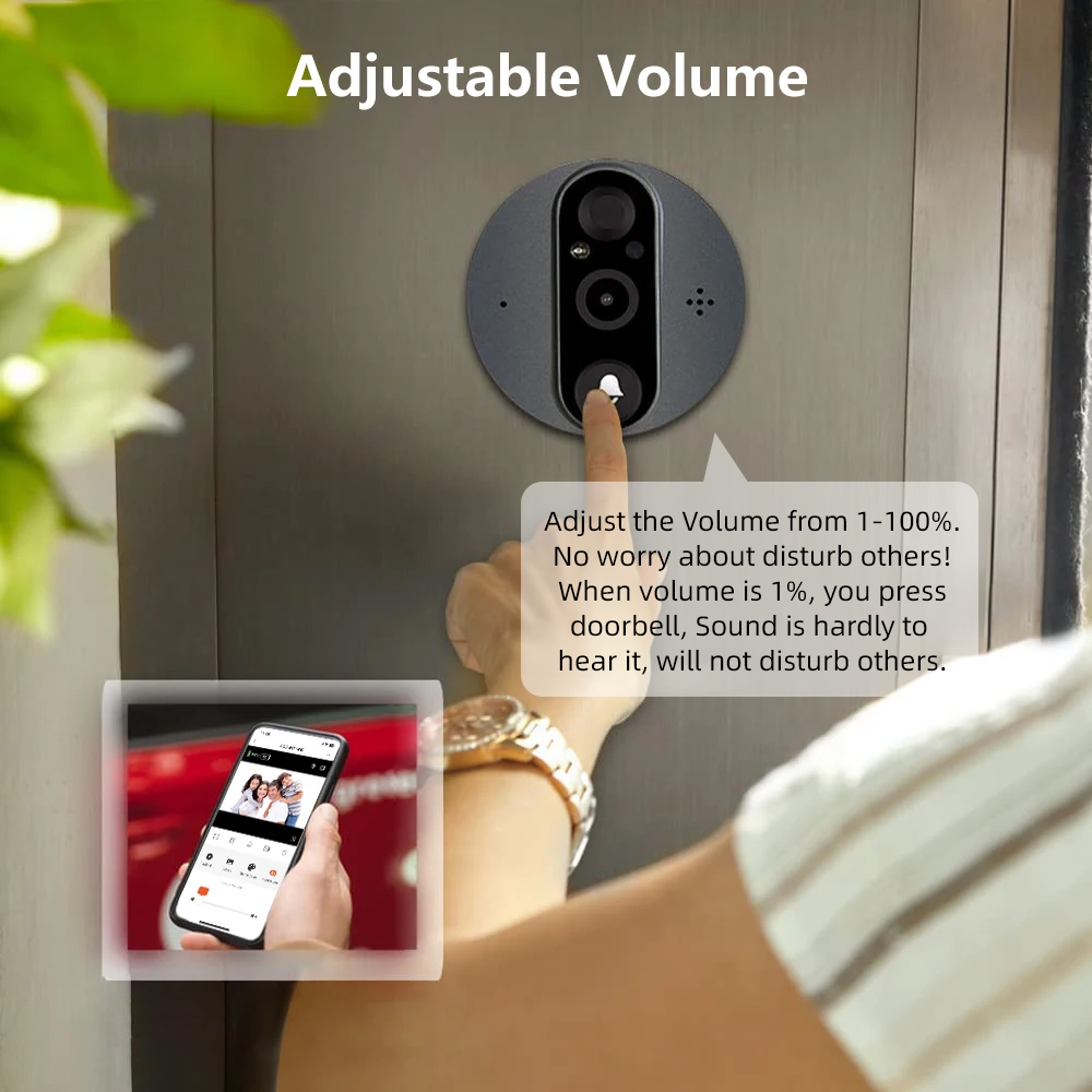 3MP 2.4G 와이파이 스마트 투야 구멍 초인종 문짝 - Smart Home Video Doorbell Enhanced Security With Smart Doorbell 리뷰 및 가격