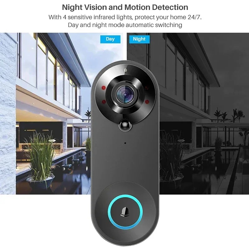 HD 1080P 스마트 무선 도어벨 WiFi 비디오 도 - Smart Home Video Doorbell Enhanced Security With Smart Doorbell 리뷰 및 가격