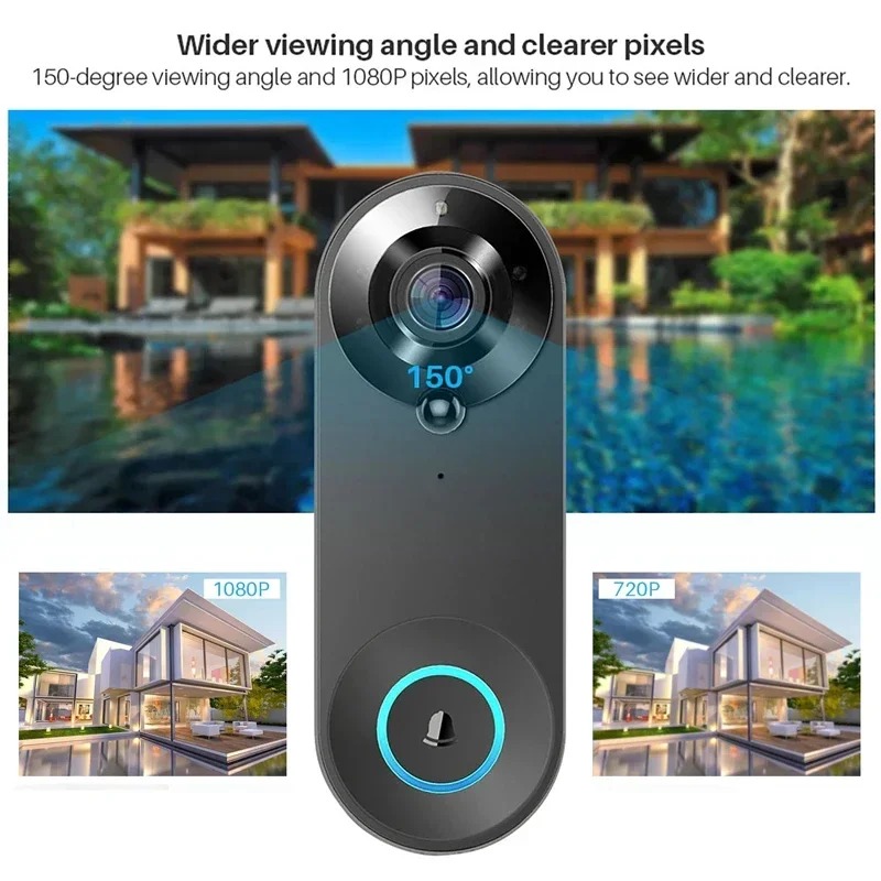 HD 1080P 스마트 무선 도어벨 WiFi 비디오 도 - Smart Home Video Doorbell Enhanced Security With Smart Doorbell 리뷰 및 가격