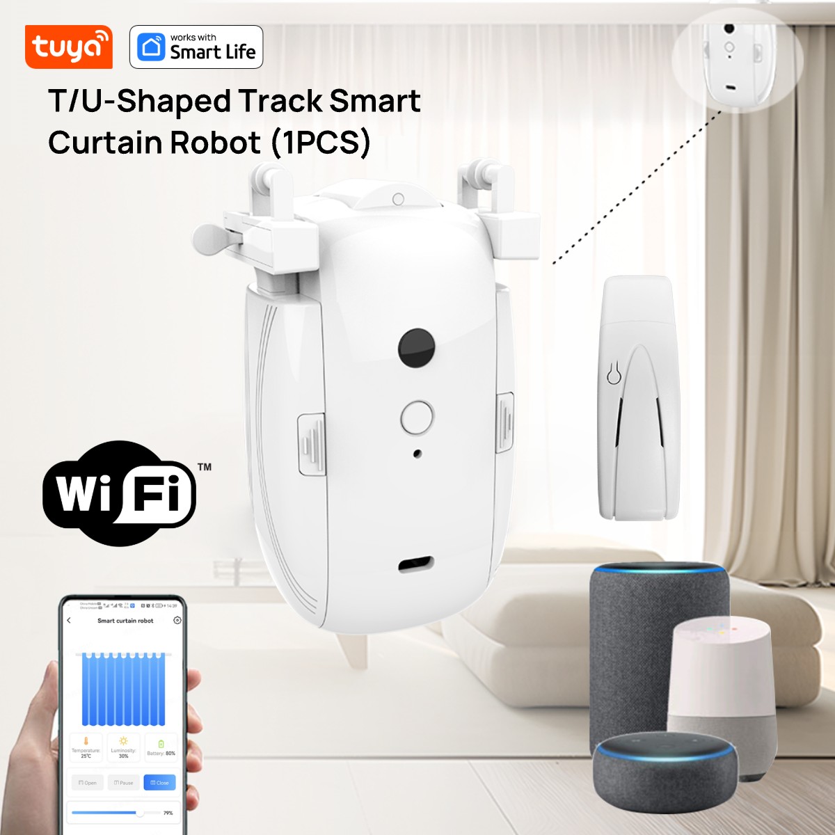 T/U 레일 트랙용 투야 스마트 와이파이 커튼 로봇,  - Smart Home Hub Ikea 리뷰 및 가격