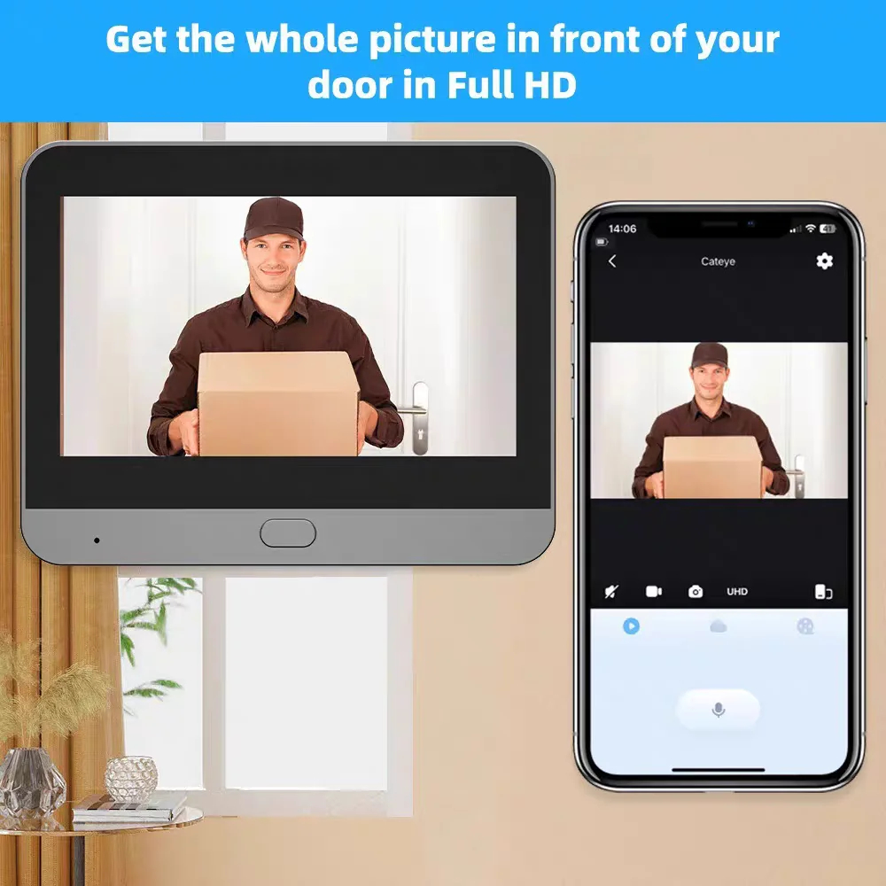 Tuya Smart 5MP 틈구멍 도어 카메라, 4.3 - Smart Home Video Doorbell Enhanced Security With Smart Doorbell 리뷰 및 가격