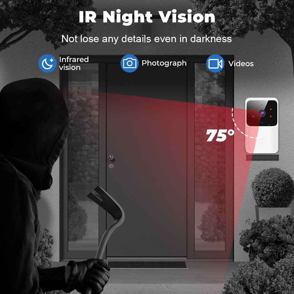 무선 비디오 초인종 카메라, IR 야간 투시 기능이 있 - Smart Home Video Doorbell Enhanced Security With Smart Doorbell 리뷰 및 가격