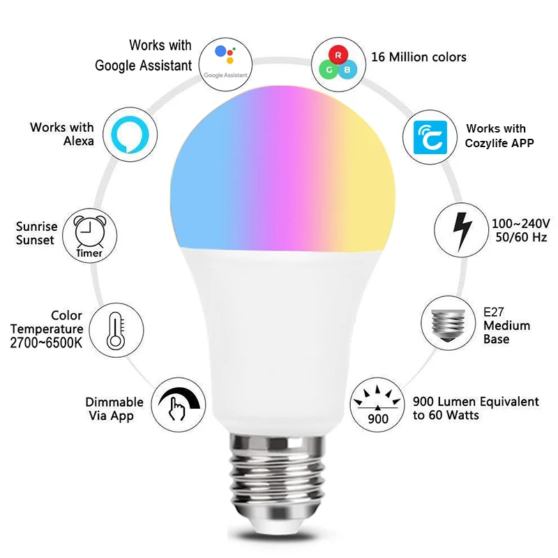 9W WiFi Homekit 라이트 램프 E27 LED - Smart Home Apple 리뷰 및 가격