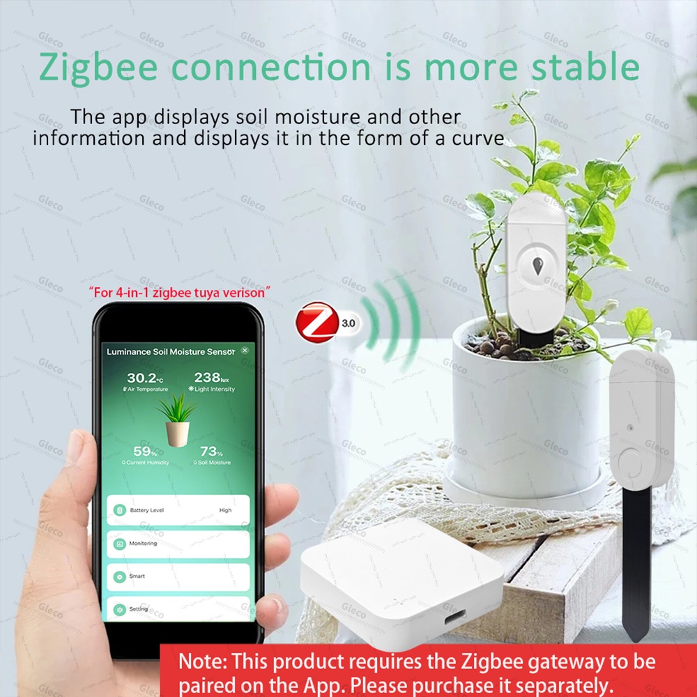 Zigbee 토양 수분 센서 미터 온도 습도 비옥도 광 - Smart Home Energy Monitor 리뷰 및 가격
