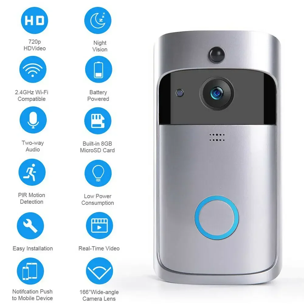 720P HD 스마트 홈 무선 WIFI 초인종 카메라  - Smart Home Video Doorbell Enhanced Security With Smart Doorbell 리뷰 및 가격