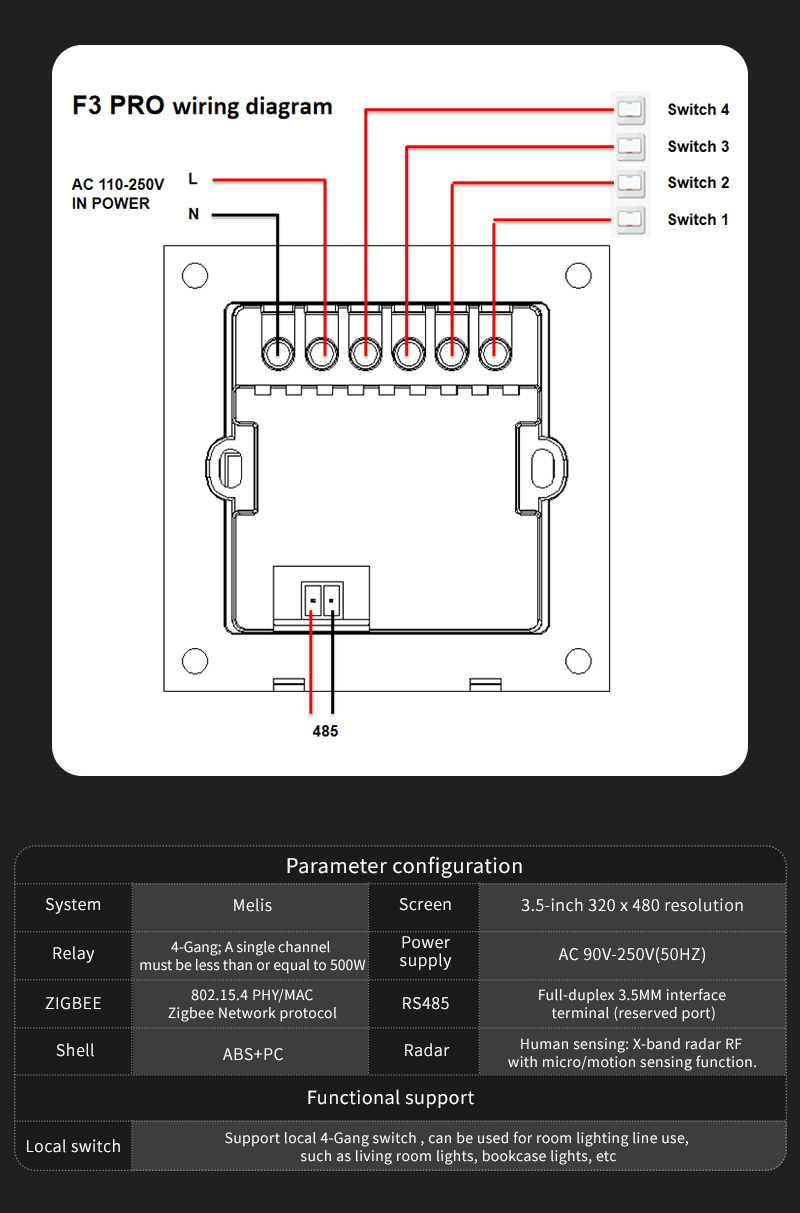 F3 Pro 3.5인치 IPS 터치 패널 스마트 스위치 - Smart Home Panel 리뷰 및 가격